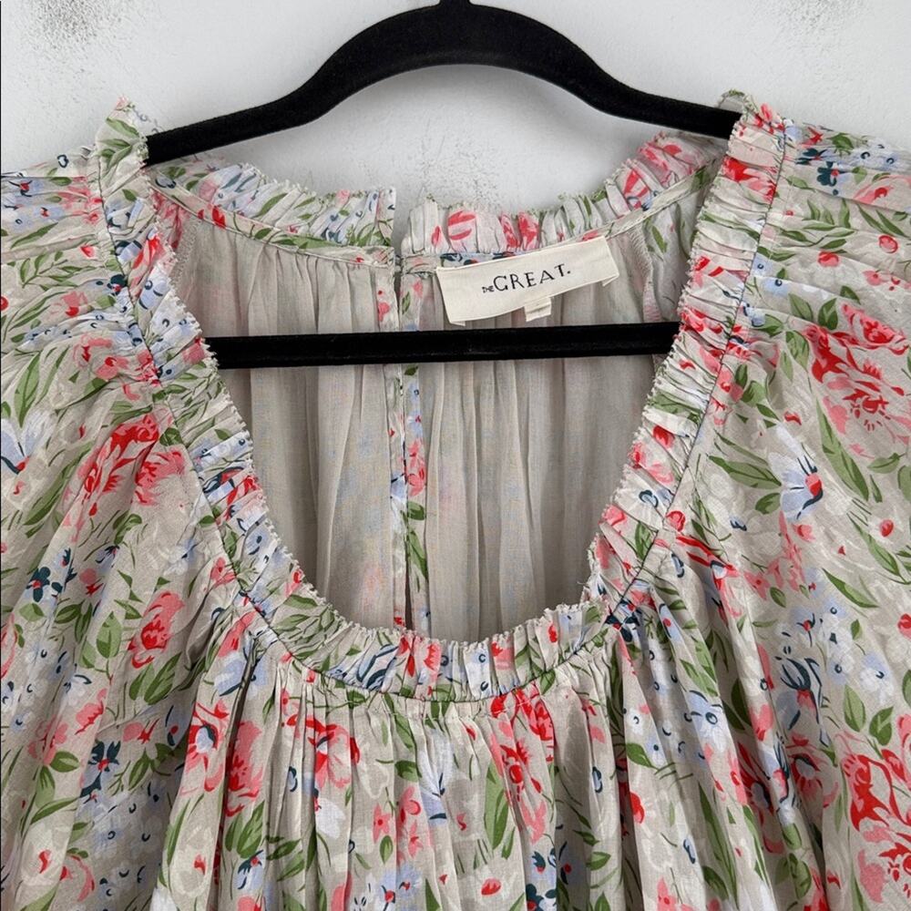 The Great floral print scoop neck balloon sleeve maxi dress sz 2 - Picture 5 of 9